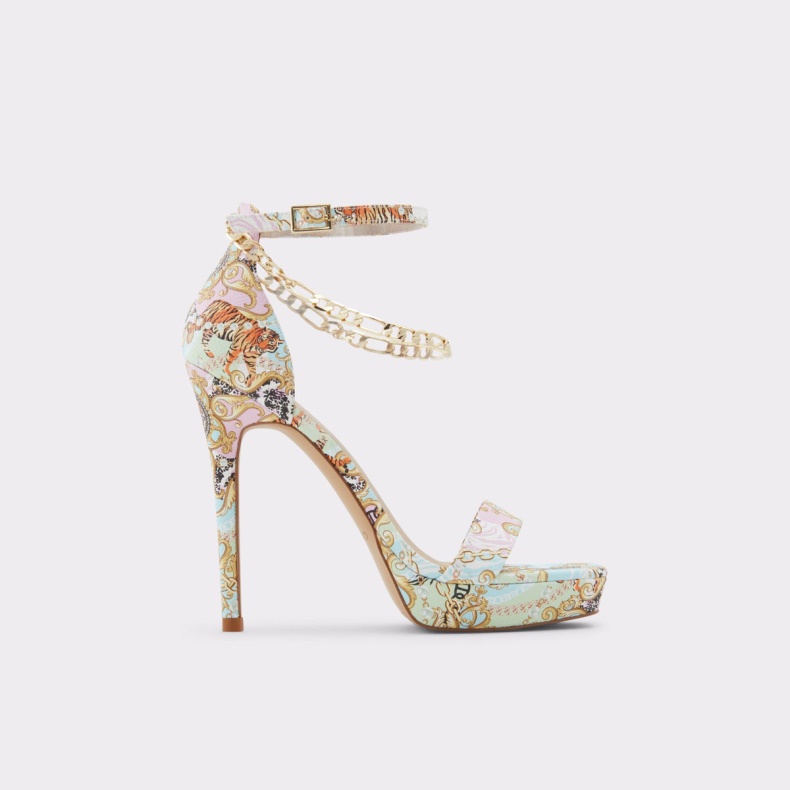 Aldo Fashion Scarlettchain Sandaler Med Hæle Pastel Multi