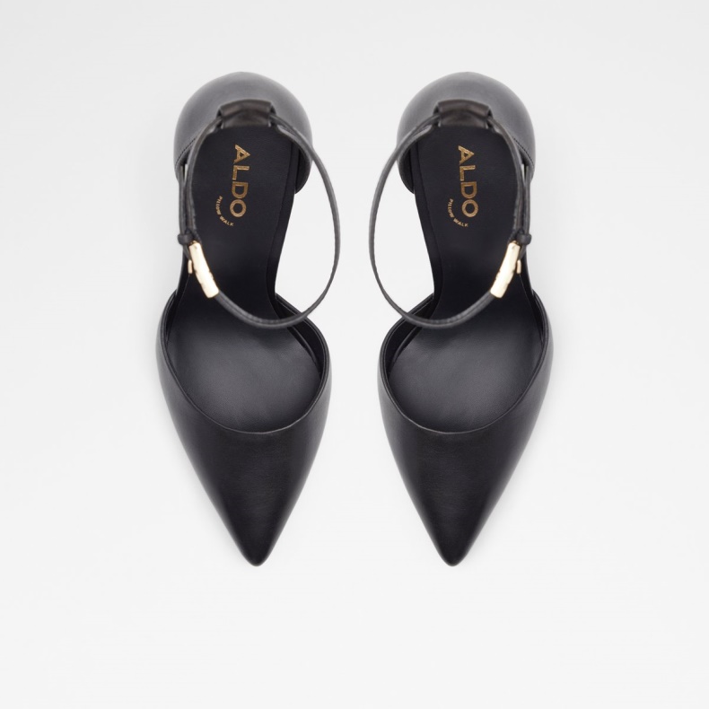 Mode Sort Aldo Ny Ankomst Blige Ankelstrop Hæl Sko Stilet Hæl