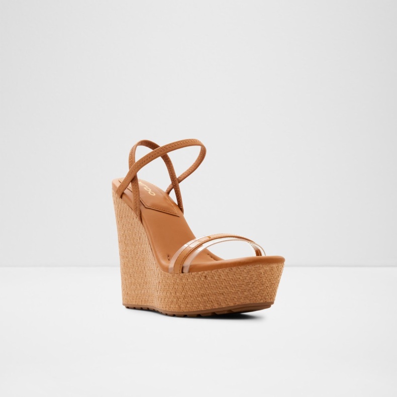 Aldo Mode Bodish Kile Sandal Kilehæl Mørk Beige