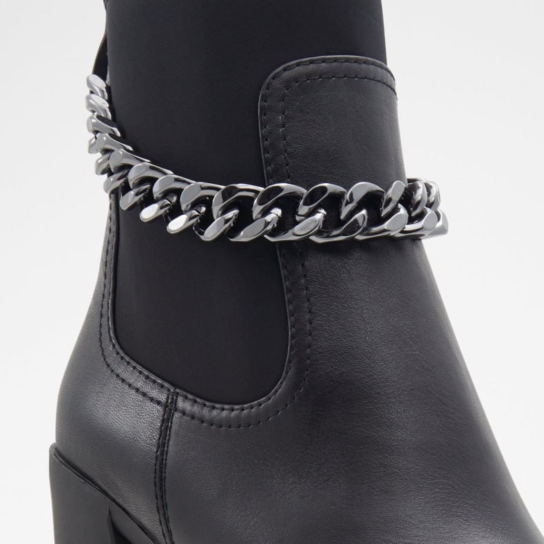 Ny Ankomst Dristigere Chelsea Boot Lug Sål Aldo Fashion Sort Læder Glat