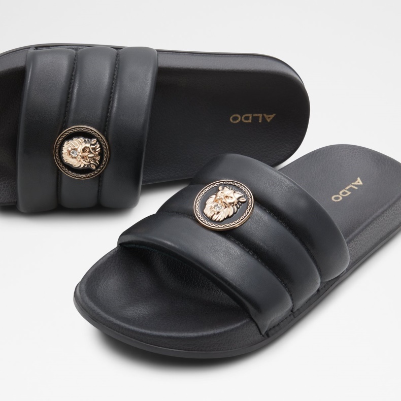 Sort-guld Multi Brerra Flad Sandal Aldo Mode