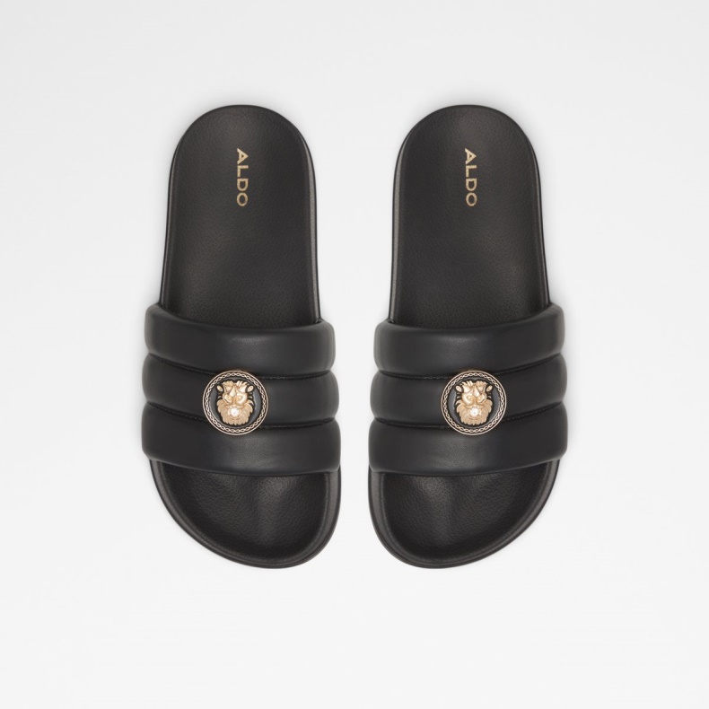 Sort-guld Multi Brerra Flad Sandal Aldo Mode