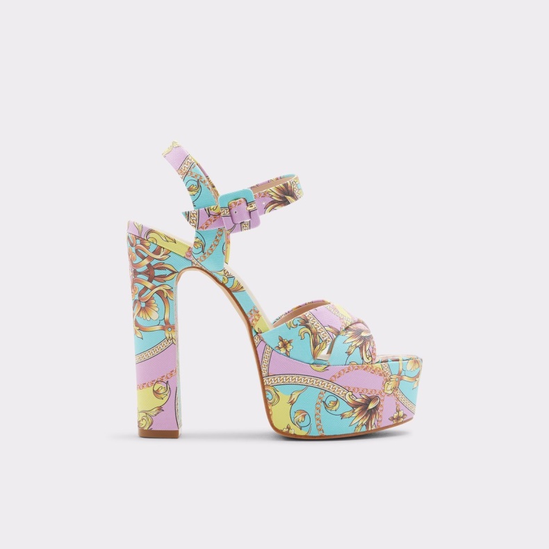 Aldo Camelia Ankelrem Med Hæle Sandal Plateforme Multicolor Mode