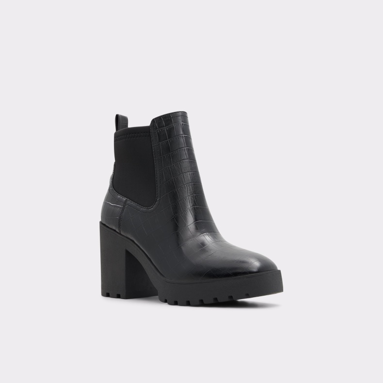 Chetta Chelsea Boot Lug Sål Aldo Fashion Sort Læder Croco