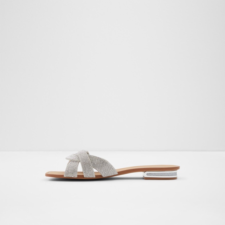 Sølv Tekstil Blandet Materiale Coredith Slide Sandal Aldo Mode