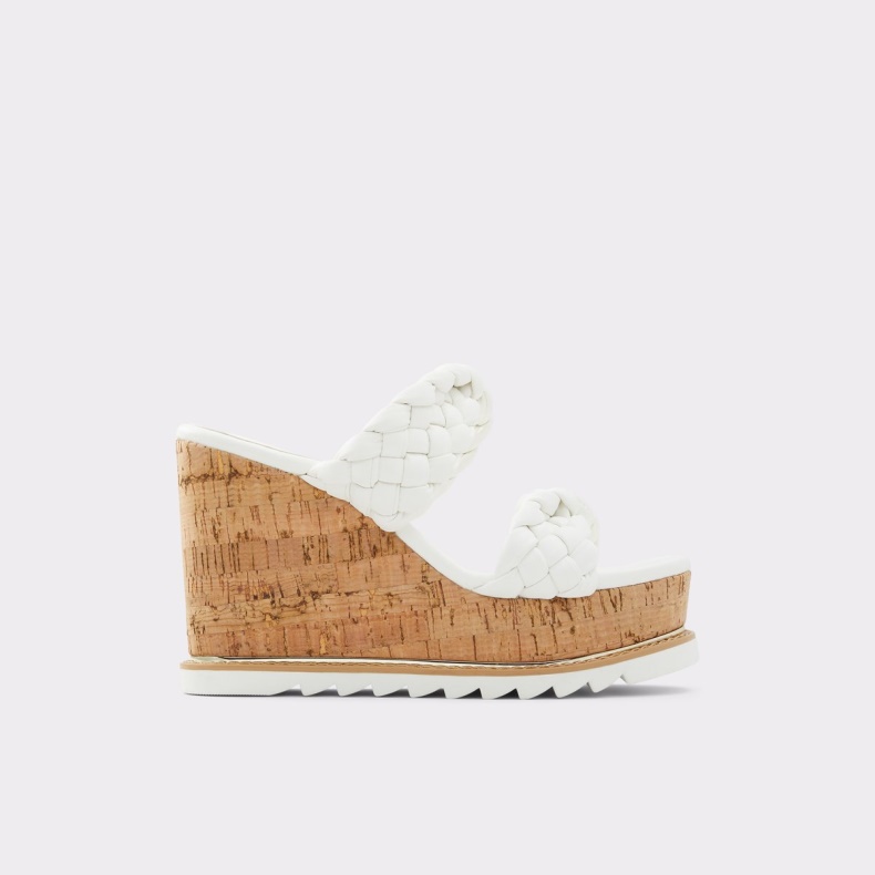 Fashion Aldo Corky Wedge Sandal Kilehæl Hvid