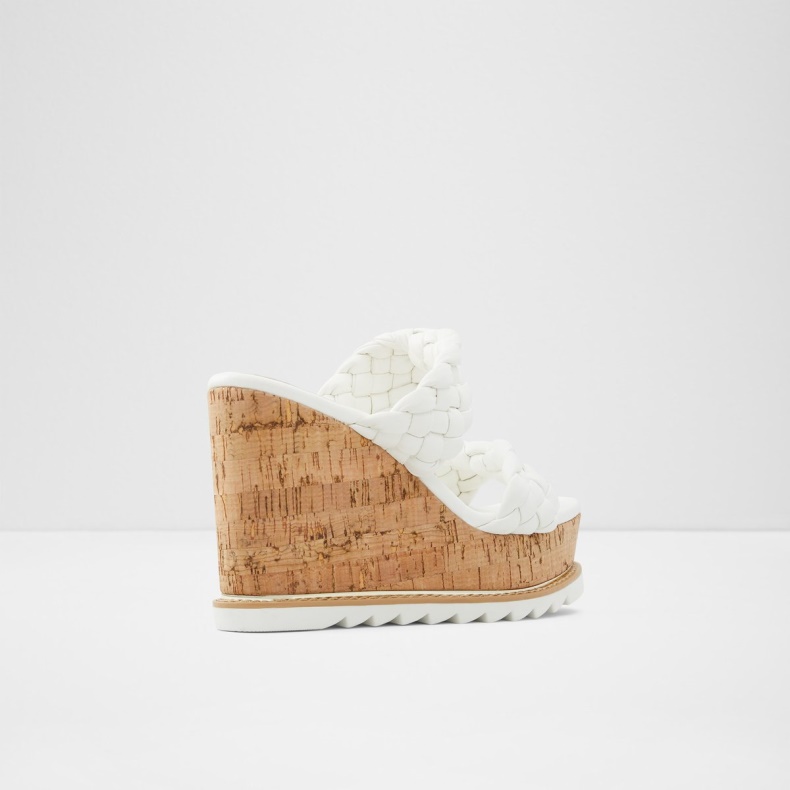 Fashion Aldo Corky Wedge Sandal Kilehæl Hvid