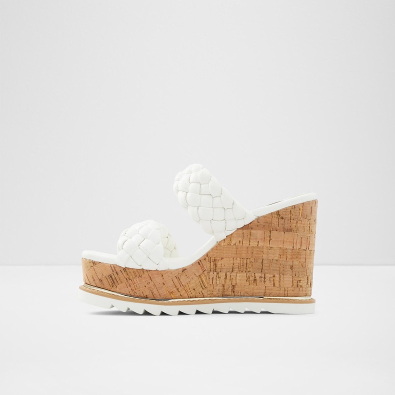 Fashion Aldo Corky Wedge Sandal Kilehæl Hvid