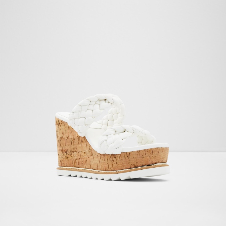 Fashion Aldo Corky Wedge Sandal Kilehæl Hvid