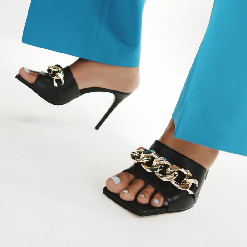 Sort Cubetto Højhælet Sandal Stilethæl Aldo Mode