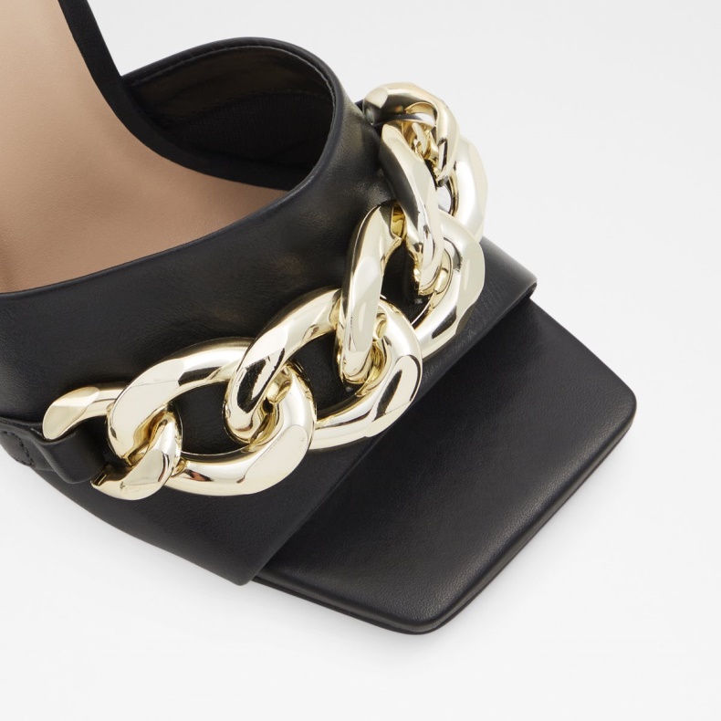 Sort Cubetto Højhælet Sandal Stilethæl Aldo Mode