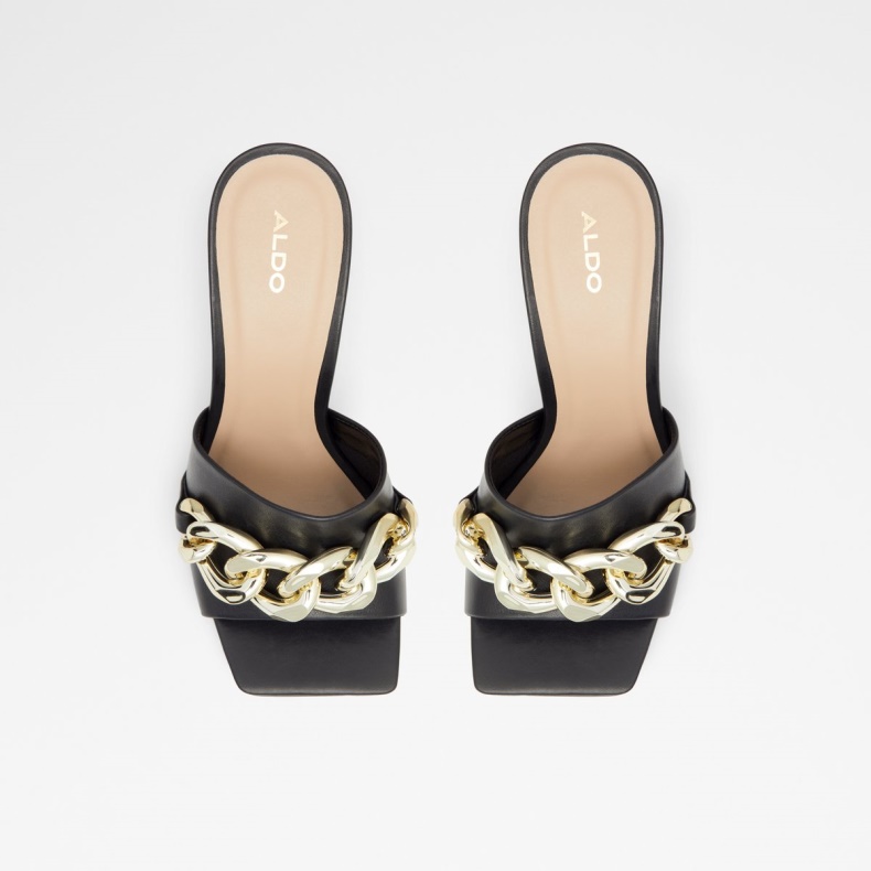 Sort Cubetto Højhælet Sandal Stilethæl Aldo Mode