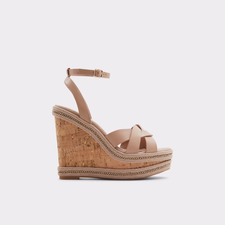 Aldo Fashion Droyers Kile Sandal Kilehæl Lys Beige