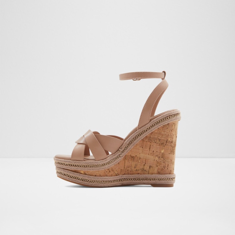 Aldo Fashion Droyers Kile Sandal Kilehæl Lys Beige
