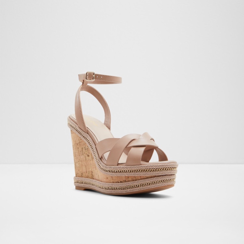Aldo Fashion Droyers Kile Sandal Kilehæl Lys Beige
