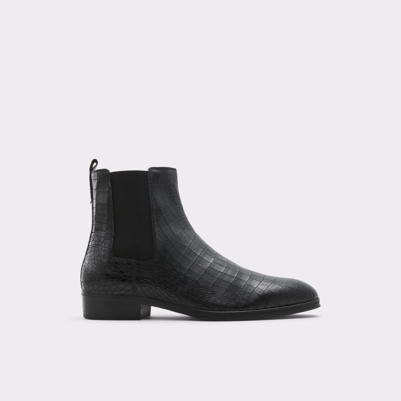 Sort Læder Glat Druven Chelsea Boot Fashion Aldo