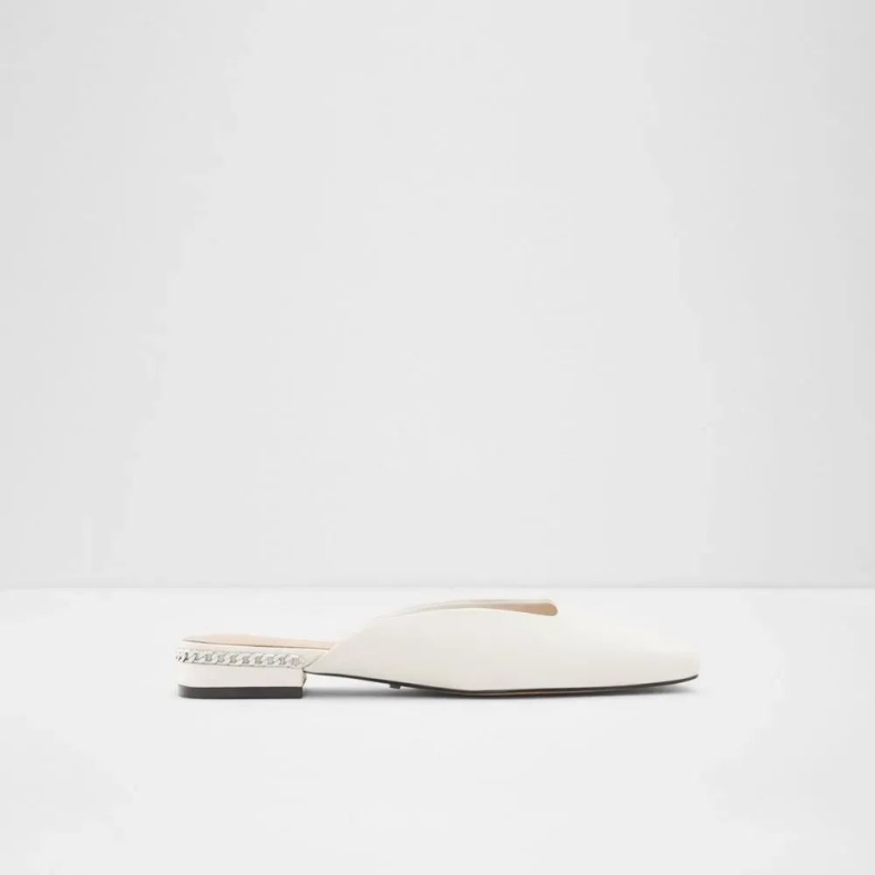 Fashion Aldo Hvid Pridiaflex Kvinders Firkantet Tå Muldyr