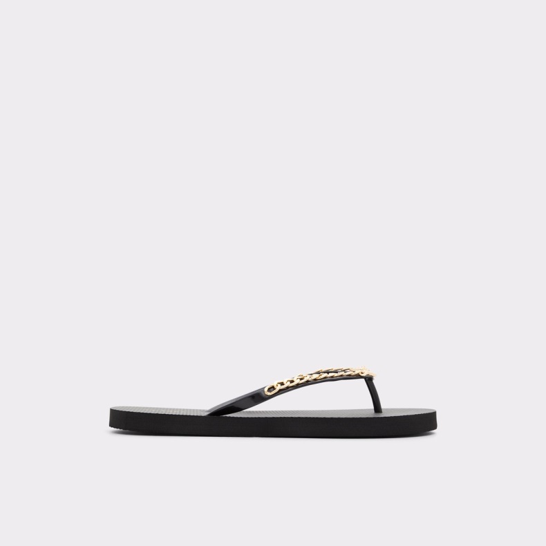 Aldo Sort-guld Multi Fashion Ny Ankomst Enaldar Flad Sandal