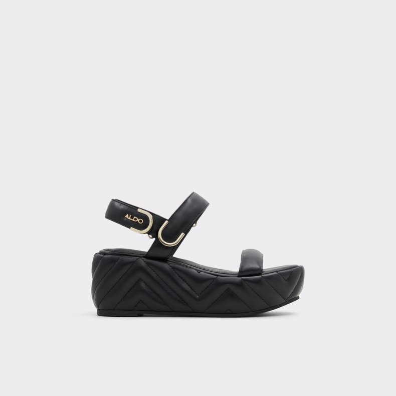 Sort Aldo Fashion Eroellan Wedge Sandal Platform