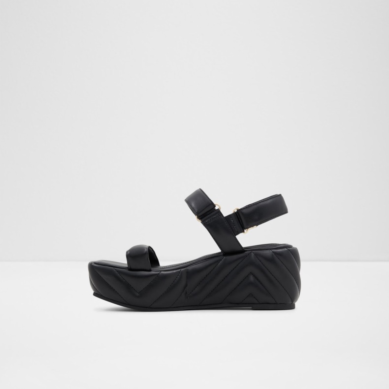 Sort Aldo Fashion Eroellan Wedge Sandal Platform