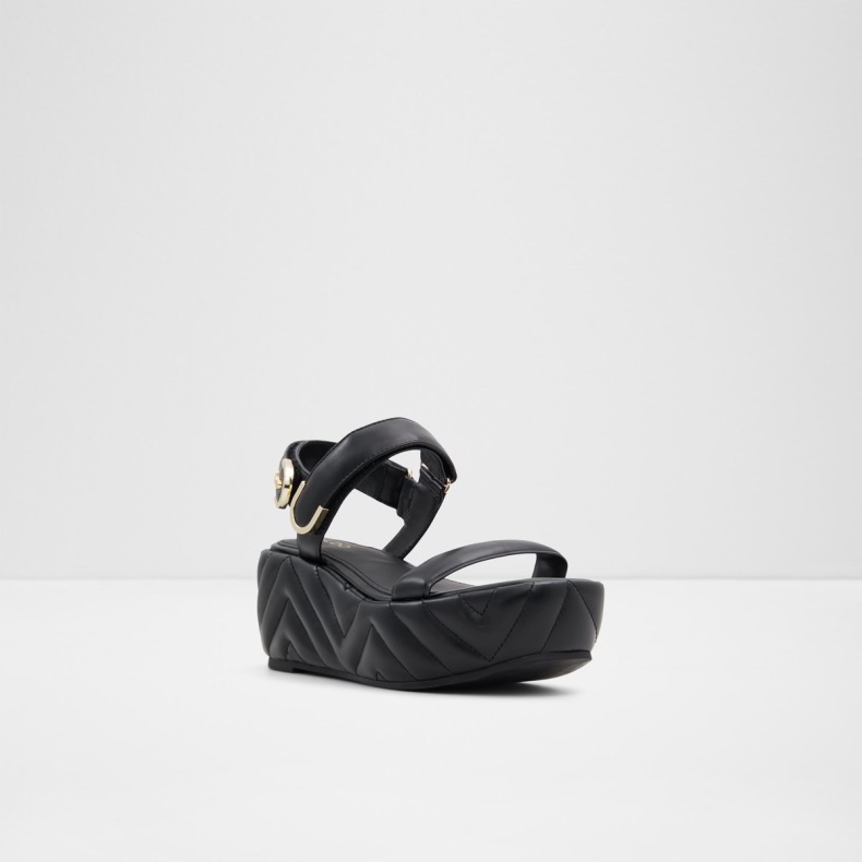 Sort Aldo Fashion Eroellan Wedge Sandal Platform