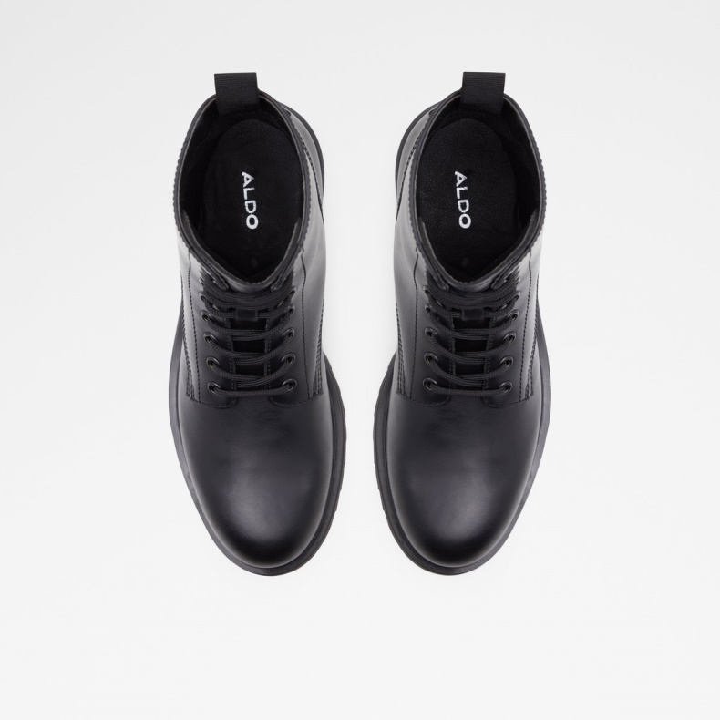 Aldo Fashion Sort Læder Glat Nyankomne Falkoner-snørringssål