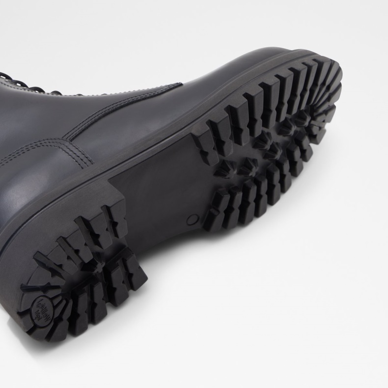 Aldo Fashion Sort Læder Glat Nyankomne Falkoner-snørringssål