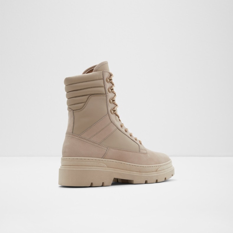 Aldo Fashion New Ankomst Felt Snøre Støvle Lug Sål Lys Beige