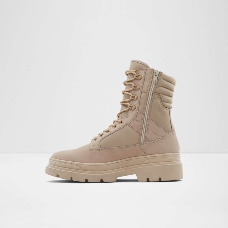 Aldo Fashion New Ankomst Felt Snøre Støvle Lug Sål Lys Beige