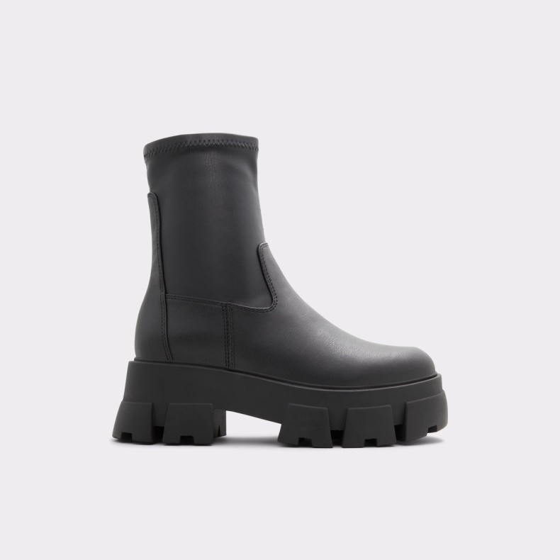 Aldo Fashion New Ankomst Grandsole Platform Ankel Støvle Lug Sål Sort