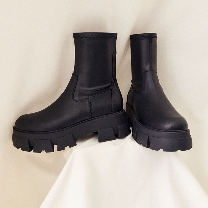 Grandsole Platform Ankel Støvle Lug Sål Mode Sort Aldo