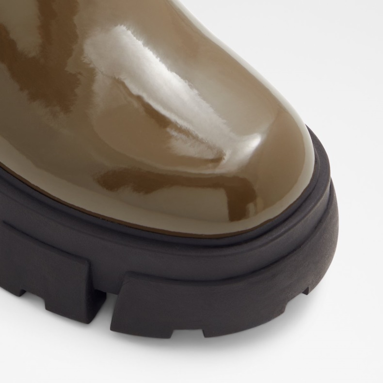 Aldo Fashion Khaki Ny Ankomst Grandsole Platform Ankel Støvle Lug Sål