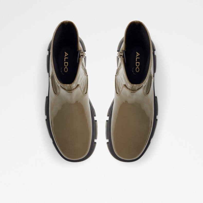 Aldo Fashion Khaki Ny Ankomst Grandsole Platform Ankel Støvle Lug Sål