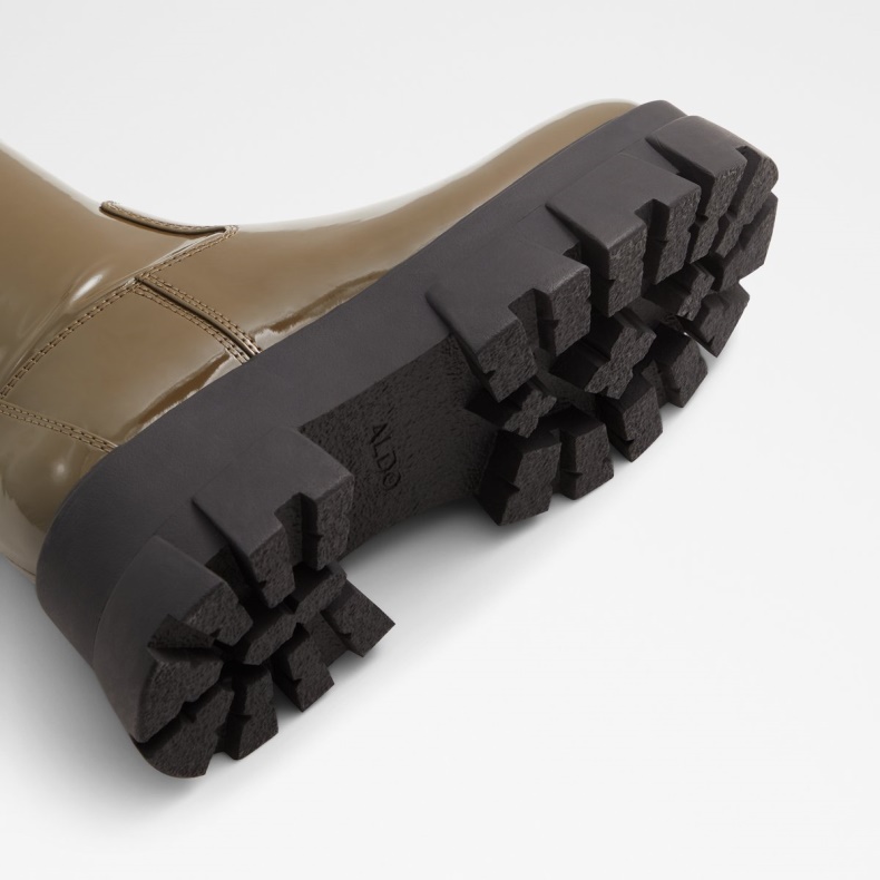 Aldo Fashion Khaki Ny Ankomst Grandsole Platform Ankel Støvle Lug Sål