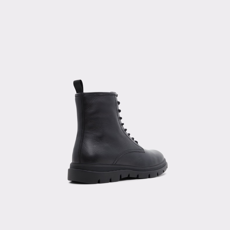 Mode Sort Læder Glat Graveldiver Snøre Støvle Aldo