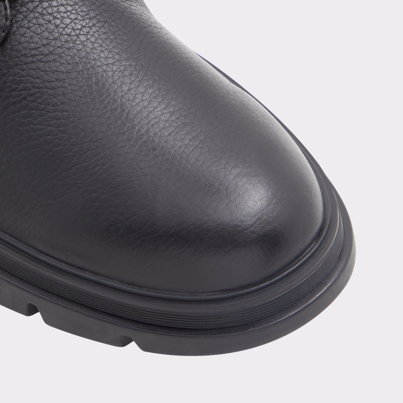 Aldo Sort Læder Glat Mode Graveldiver Snørestøvle