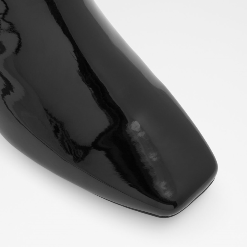Sort Syntetisk Patent Fashion Aldo Ibiraswen Ankelstøvle Blokhæl