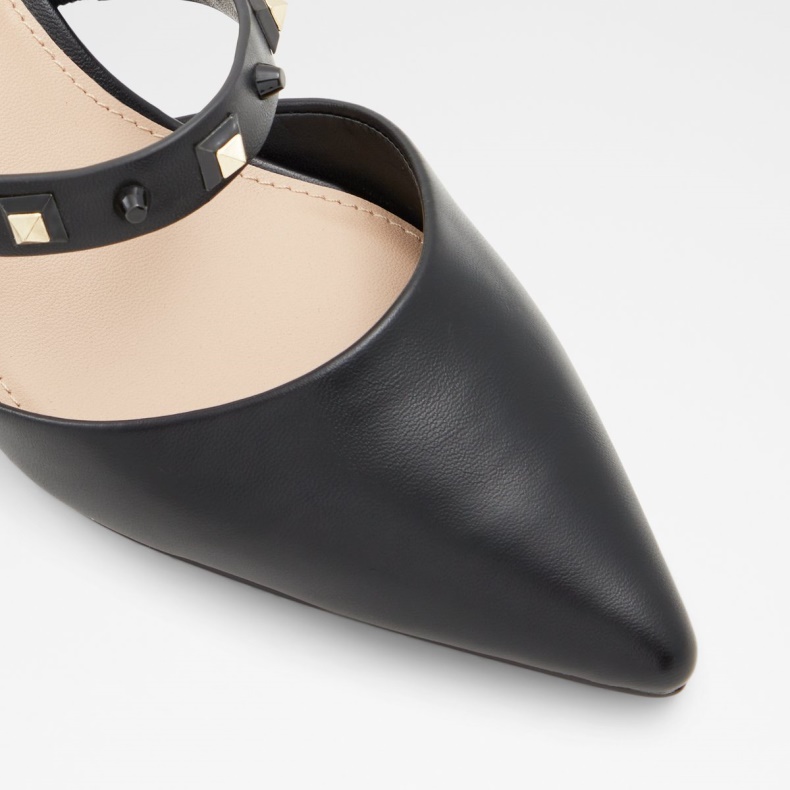 Fashion Sort Aldo Udsolgt Jennenaldar Sling Back Højhælet Blokhæl