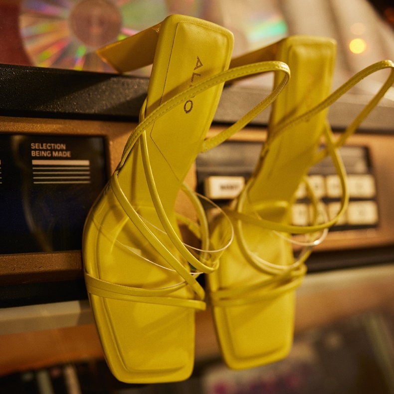 Aldo Lysegrøn Mode Jennifer Strappy Højhælet Sandal Blokhæl