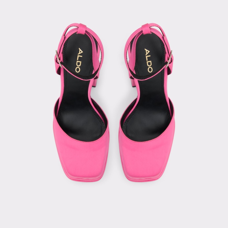 Kersaudy Ankelstrop Hæl Sko Platform Lys Pink Tekstil Satin Aldo Mode