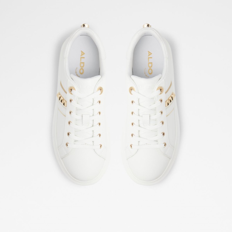 Aldo Fashion Larou Lav Top Sneaker Platform Hvid Syntetisk Blandet Materiale