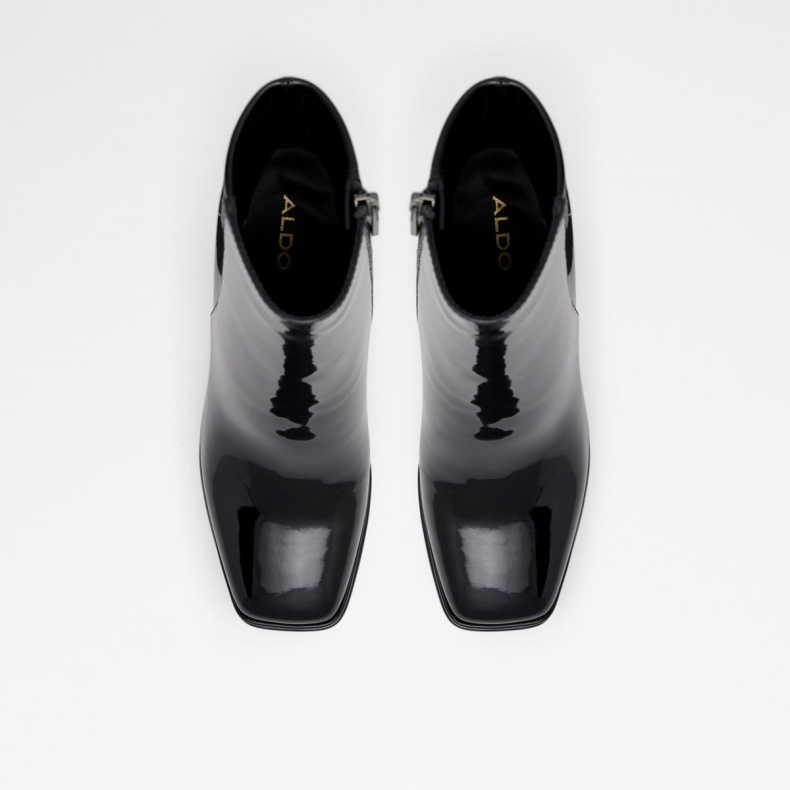 Sort Syntetisk Patent Ny Ankomst Mabel Platform Ankelstøvle Plateforme Mode Aldo