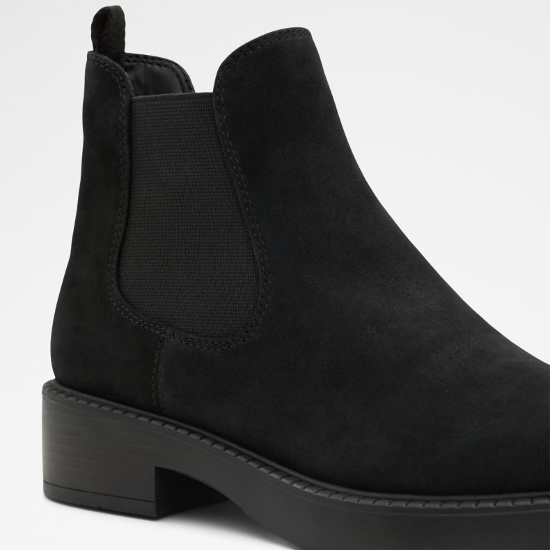 Aldo New Arrival May Chelsea Boot Lug Sål Sort Læder Nubuck Mode