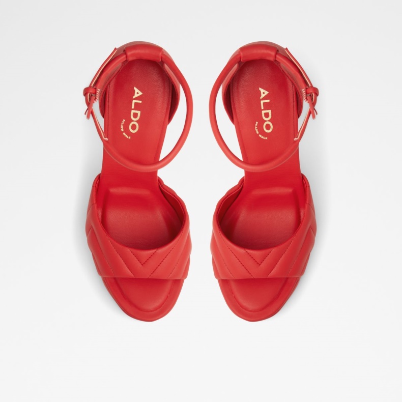 Fashion Aldo Milena Ankelrem Hælede Sandal Plateforme Rød