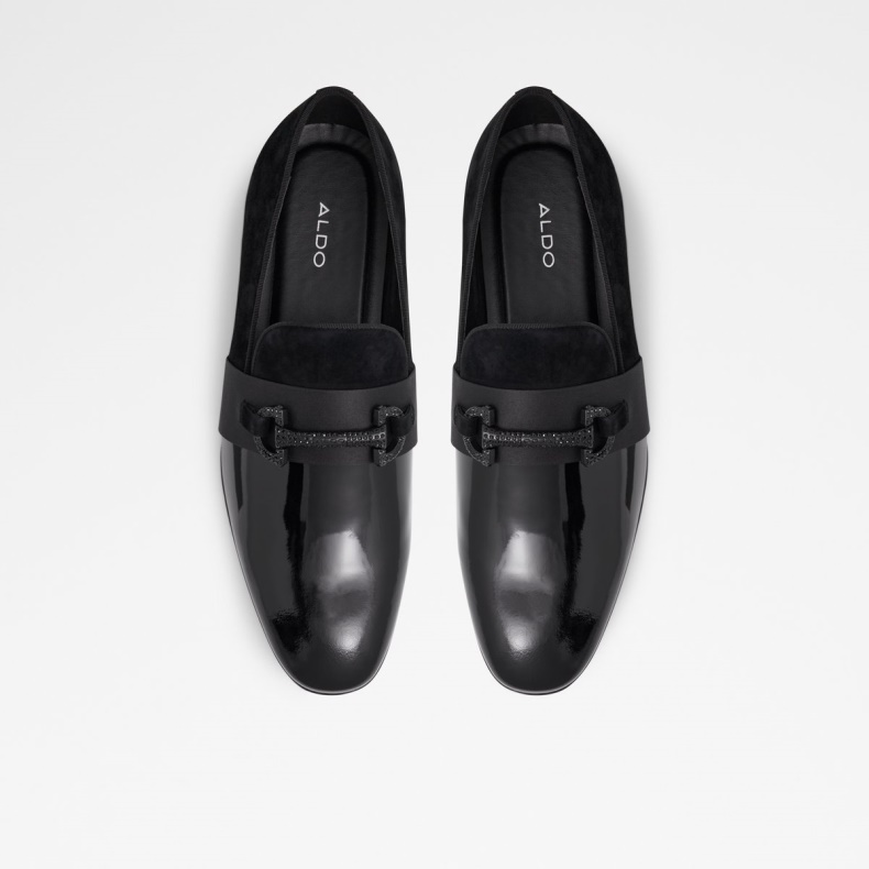 Aldo Fashion Sort Læder Blandet Popluxe Loafer