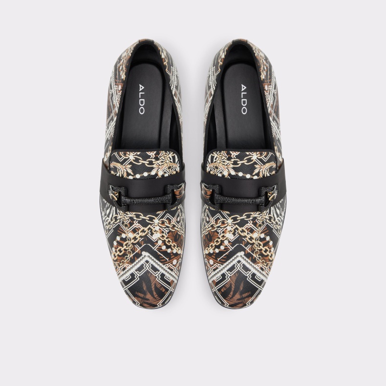 Aldo Fashion Popluxe Loafer Sort Læder Print