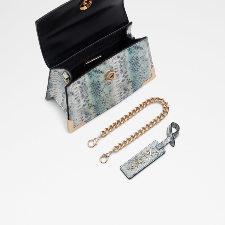 Grøn Aldo Fashion Pythonia Taske Med Tophåndtag