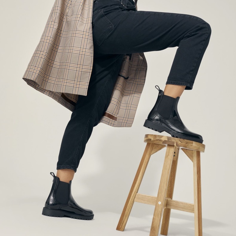 Regn Chelsea Regnstøvle Mode Sort Syntetisk Skinnende Aldo