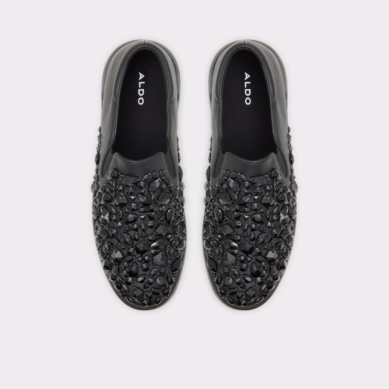 Mode Sort Syntetisk Skinnende Ny Ankomst Reo Slip-on Sneaker Kop Sål Aldo