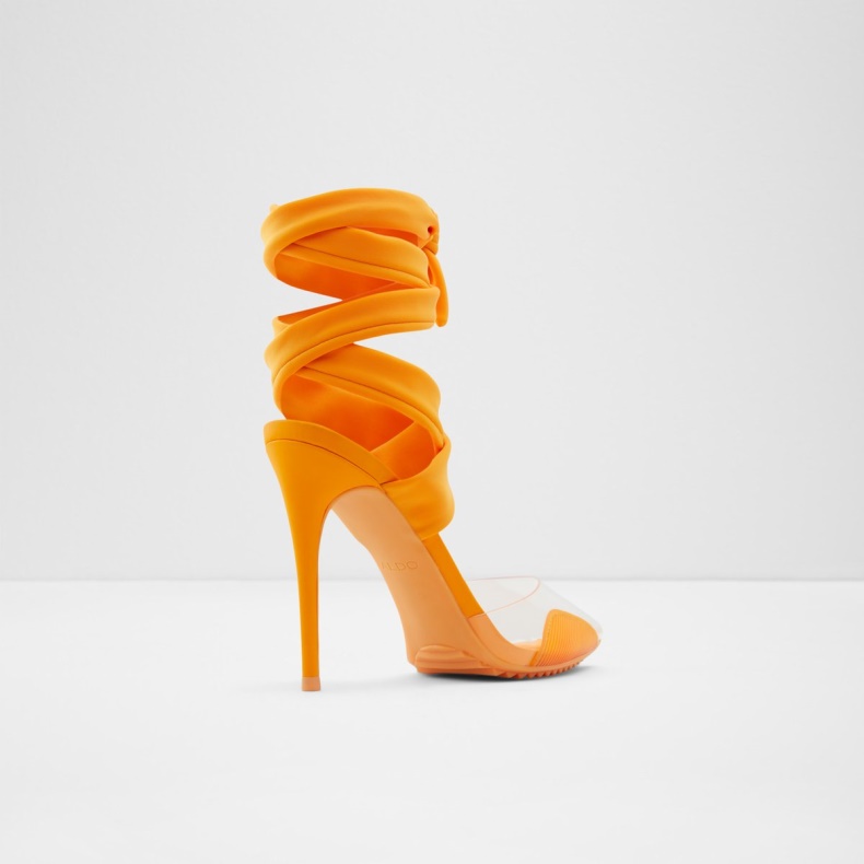 Salerno Strappy Hæle Sko Stilethæl Orange Aldo Mode